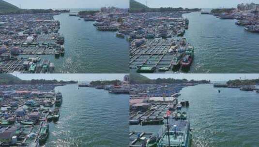 海南疍家鱼排航拍高清在线视频素材下载