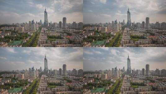 南京蓝天白云大气城市风光高清在线视频素材下载