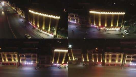 汕头潮南峡山324国道夜景航拍高清在线视频素材下载