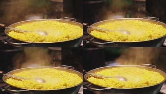 街头美食煮玉米粒高清在线视频素材下载