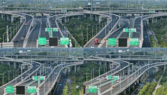江苏盐城南环路高架桥新都枢纽高清在线视频素材下载