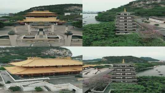 竖屏航拍柳州文庙多镜头高清在线视频素材下载
