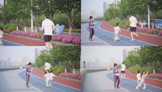 杭州滨江最美樱花跑道之江绿道跑步素材高清在线视频素材下载