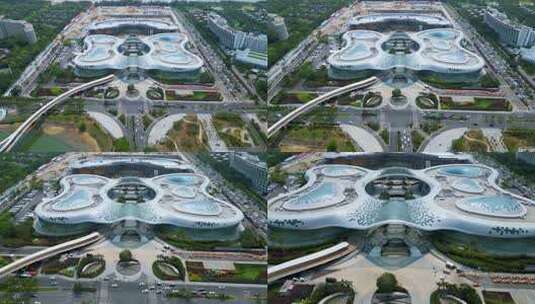 海南省三亚市三亚国际免税城航拍建筑与风景高清在线视频素材下载