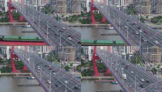 大桥路面上车辆行驶-升格慢动作高清在线视频素材下载