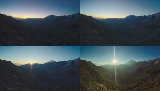 阿尔卑斯山斯泰尔维奥山口的日出，延时视频高清在线视频素材下载