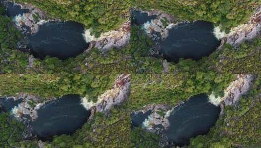 航拍峡谷瀑布高清在线视频素材下载