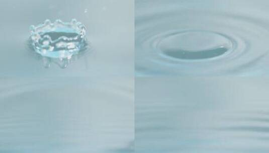 水滴落入水珠慢镜升格实拍空镜头高清在线视频素材下载