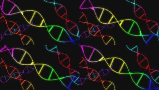 DNA 双螺旋医学背景 DNA 链发光 3D动画4K高清在线视频素材下载
