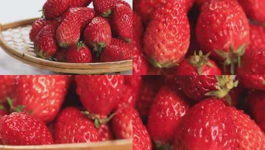 新鲜有机草莓展示高清在线视频素材下载
