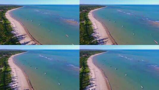 巴西塞古罗巴伊亚港的卡莱瓦海滩。热带海滩风景高清在线视频素材下载