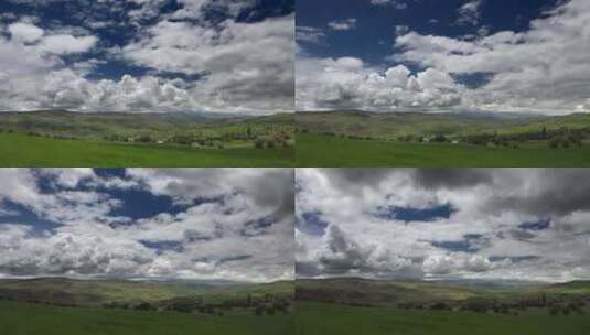 草地和低山上的云景高清在线视频素材下载