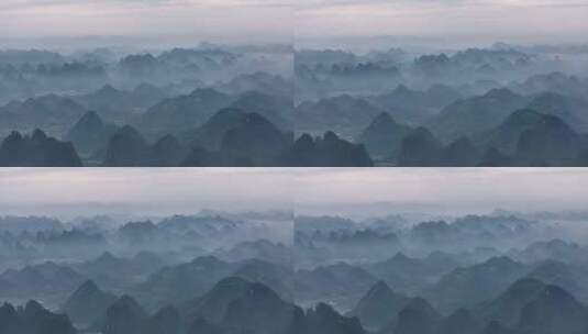 桂林山水水墨画长卷高清在线视频素材下载