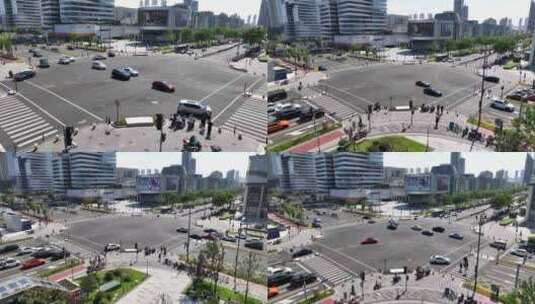 宁波十字路口航拍高清在线视频素材下载