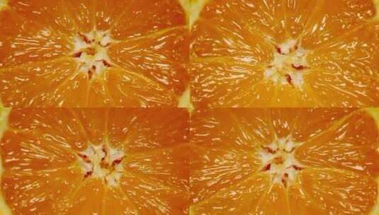 橙子橘子果肉切面特写高清在线视频素材下载