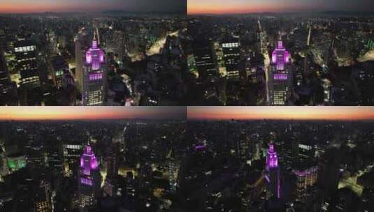 市中心的夜晚风景高清在线视频素材下载