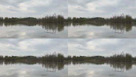 湖边天空倒影高清在线视频素材下载