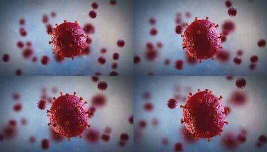 红色细菌病毒高清在线视频素材下载