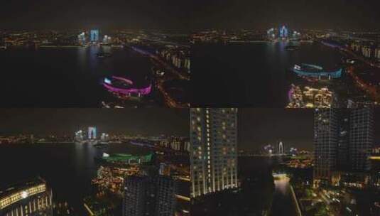 苏州城市地标夜景高清在线视频素材下载
