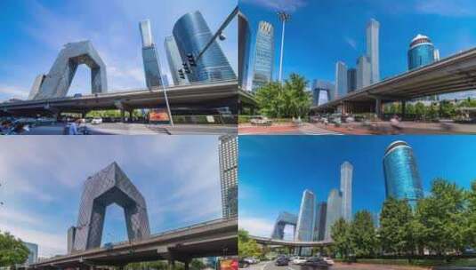 北京国贸CBD地标建筑延时摄影合集高清在线视频素材下载