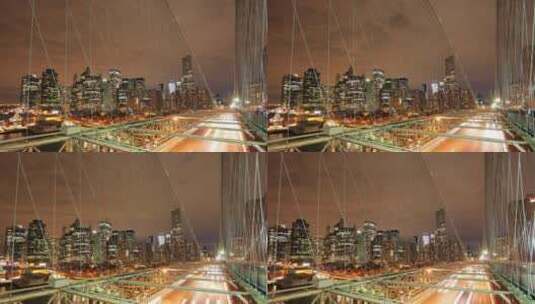 城市大桥夜景高清在线视频素材下载