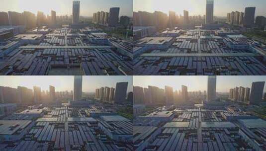 城市屋顶光伏太阳能高清在线视频素材下载