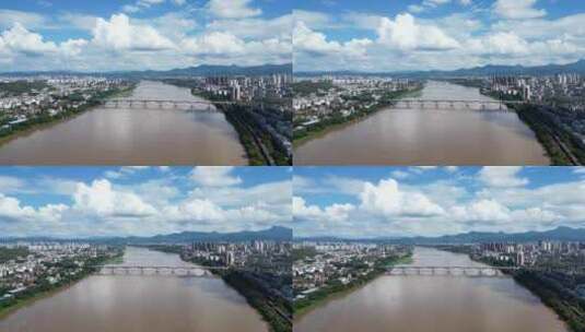 江西赣州城市风光延时航拍4K高清在线视频素材下载