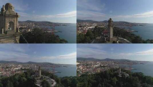 维戈城市景观海港西班牙4k高清在线视频素材下载