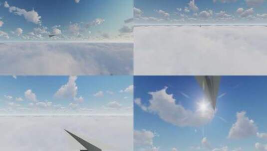 纸飞机在蓝天白云中飞行希望梦想未来青春高清在线视频素材下载