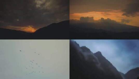 大自然风光山谷雾气瀑布自然高清在线视频素材下载