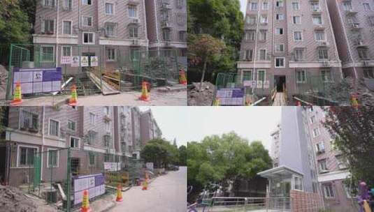 上海加装电梯施工建设中电梯老居民小区改造高清在线视频素材下载