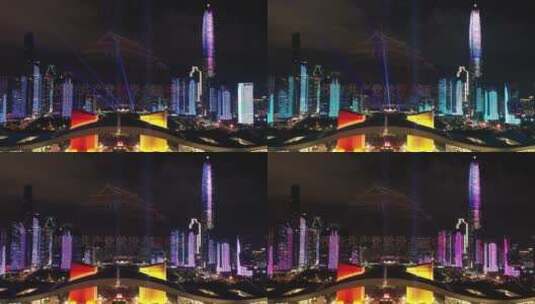 深圳中心区CBD最美灯光秀高清在线视频素材下载