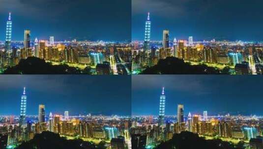 台湾台北市中心夜景高清在线视频素材下载