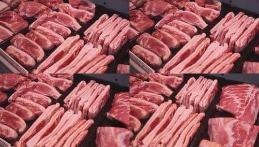 超市买猪肉高清在线视频素材下载