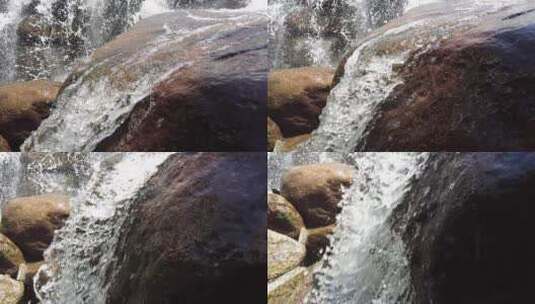 水流石头瀑布升格实拍视频素材高清在线视频素材下载