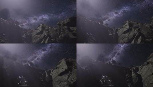 峡谷上的银河系高清在线视频素材下载