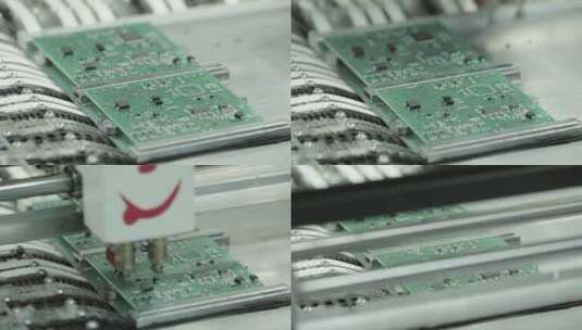 工厂电子板生产的特写高清在线视频素材下载