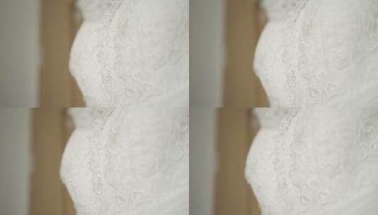 美丽的白色婚纱细节高清在线视频素材下载