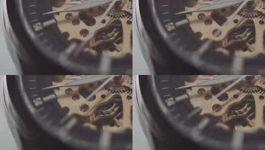 转动的手表齿轮和指针高清在线视频素材下载
