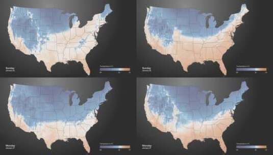 冷空气进入美国中西部高清在线视频素材下载