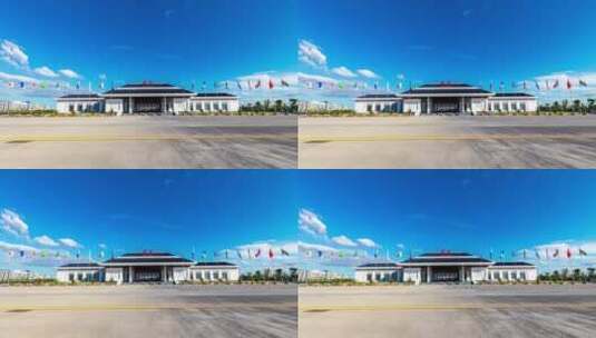 杭州萧山机场G20专机楼贵宾楼延时高清在线视频素材下载