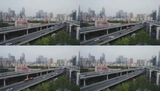 2022广州大道中珠江新城中山立交桥高清在线视频素材下载