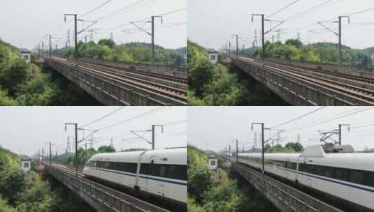 高铁列车航拍高清在线视频素材下载