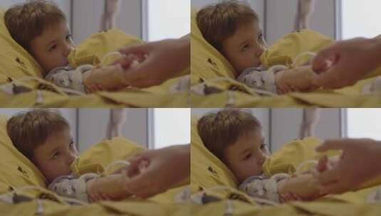 医院病房里的男孩高清在线视频素材下载