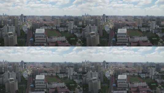 上海长宁区全景4K航拍高清在线视频素材下载