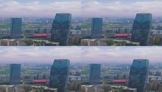 4K航拍广西东盟商务区城市高楼建筑高清在线视频素材下载