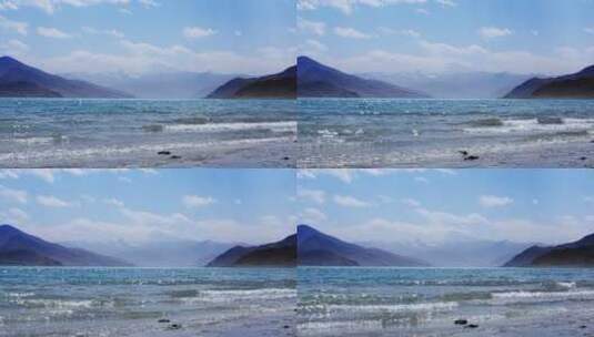 雪山湖泊蓝天高清在线视频素材下载