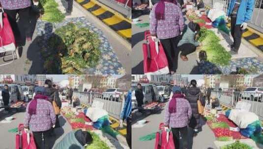 济南周边农村大集，乡村热闹集市场面高清在线视频素材下载