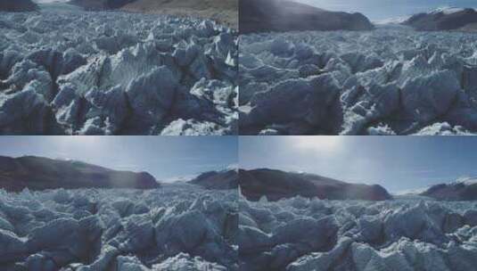 航拍壮观的40冰川高清在线视频素材下载