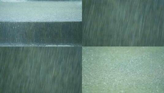 大雨雨滴暴雨下雨天水花雨水合集高清在线视频素材下载